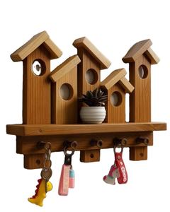 Porte-clés mural en bois de qualité supérieure, support mural pour clés, crochet mural pour l'organisation de l'entrée, design moderne - Product Image 1