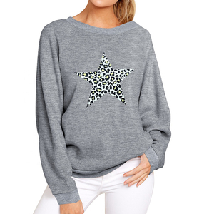 Sudadera de Punto para Mujer, Cuello Redondo, Manga Larga, Talla Grande, Color Sólido, Transpirable, 100% Algodón, para Otoño - Product Image 4