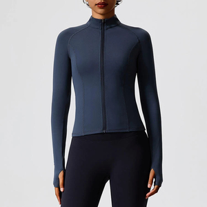 Veste de sport pour femmes, veste de yoga à fermeture éclair, séchage rapide, manches longues, veste de fitness pour l'extérieur, veste de sport pour la salle de sport, veste de yoga pour femmes - Product Image 3
