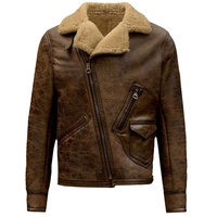 Blouson aviateur en cuir véritable pour homme, blouson unisexe en cuir de mouton et de vache véritable, fermeture éclair, plusieurs poches, style motard