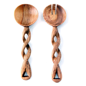 2026 Product Spoons Wood Spoon and Fork Set Wooden Salad <b>Servers</b> with Long Handle Kitchen Accessories Home and Kitchen Use - Product Image 1