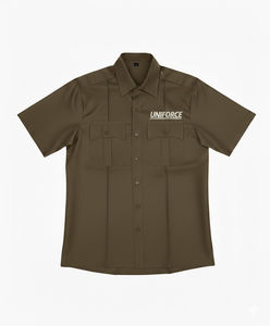 Chemise de travail à manches courtes en coton haute visibilité avec logo personnalisé pour hommes - Vêtements de travail industriels d'été respirants et à séchage rapide - Product Image 4