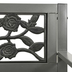 Panca da Giardino a 3 Posti in Acciaio Verniciato a Polvere Grigio Acciaio - Product Image 5