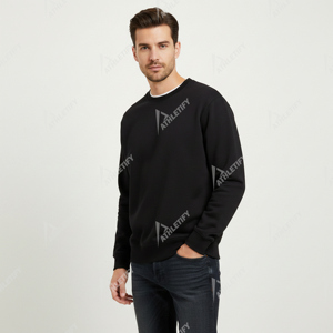 Sudadera Unisex de Cuello Redondo y Manga Larga, Tejida, de Color Sólido, Corte Regular, Informal, para Otoño, OEM ODM - Product Image 3