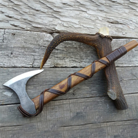 Nouveautés : Hache Ragnar forgée à la main en acier inoxydable avec manche en bois de rose, pour la survie, l'abattage d'arbres, la forêt, modèle court industriel