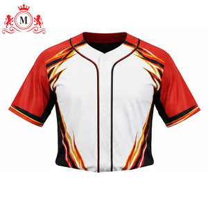 Ensemble uniforme de baseball blanc pour hommes avec motif flamme rouge, impression par sublimation, polyester respirant pour adultes - Product Image 6
