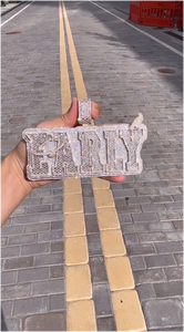 Collar con Colgante de Plata 925 Personalizado, Diseño Único, Completamente Cubierto de Circonitas, Corte Brillante Redondo, Estilo Hip Hop Moderno, con Cadena de Cuerda - Product Image 1