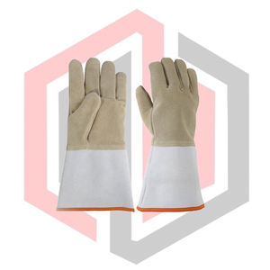 Gants de soudage en cuir de vachette résistant à la chaleur avec manchette de sécurité, épaisseur 11 oz, antidérapants, protection du coude pour MIG/TIG - Product Image 1