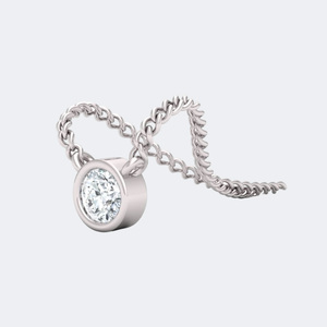 Collier solitaire serti de pierres rondes brillantes de 0,25 carat. - Product Image 6
