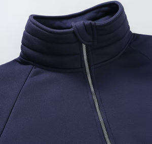 Men's Fashion Raglan Sleeve Sweatshirt Half-<b>Zip</b> Open Neckline Autumn/Winter Casual Versatile Long-Sleeve 100% Cotton Fleece - Product Image 3