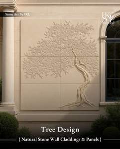 Panel de Pared de Mármol Blanco Tallado a Mano, Mural de Piedra para Pared - Product Image 1