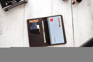 Wholesale Genuine Leather Checkbook Holder Slim Business Check <b>Book</b> Cover Custom Brand Cowhide <b>Wallet</b> Supply LCR-0151 - Product Image 1