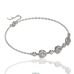 Bracelet en Moissanite Cœur pour Usage Quotidien 4,5 mm (Certifié GRA) Glosbe & Co GRA Rond Synthétique (Fabriqué en Laboratoire) Argent - Product Image 5