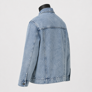 Custom Men <b>Light</b> Blue Washed Denim <b>Jacket</b> Vintage Trucker Jean <b>Jacket</b> Casual Streetwear OEM ODM Manufacturer - Product Image 5