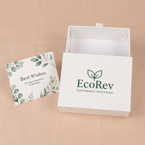 Custom Eco-Friendly Art Paper <b>Square</b> Gift Box Gold Foil Hot Stamping Ribbon Handle Jewelry Sliding Drawer Storage UV Coating - Product Image 5
