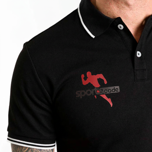 Polo à manches courtes blanc pour homme Sportscode avec col rayé vert beige - Product Image 4