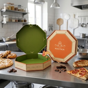 Boîte à <span class=keywords><strong>pizza</strong></span> ronde personnalisée en carton ondulé, emballage pour <span class=keywords><strong>pizza</strong></span> en forme de <span class=keywords><strong>cercle</strong></span>, boîte de <span class=keywords><strong>livraison</strong></span> en gros - Product Image 2