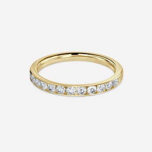 Anillo de Aniversario de Media Eternidad con Diamante Redondo Brillante de 2.50CT, Oro Amarillo de 14KT, Joyería Personalizada al por Mayor - Product Image 1