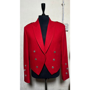 Top Selling <b>Red</b> <b>Wool</b> Prince Charlie Kilt Jacket with 5 button Vest Factory Wholesale Supplies 2026 - Product Image 1