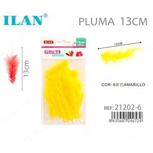 Pluma ILAN de 13 cm Amarilla para Manualidades - Product Image 1