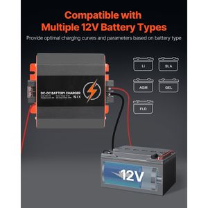 Caricabatterie DC-DC Intelligente 12V 30A 375W per Batterie al Piombo-Acido, Litio, AGM, GEL e a Elettroliti Liquidi - Product Image 1