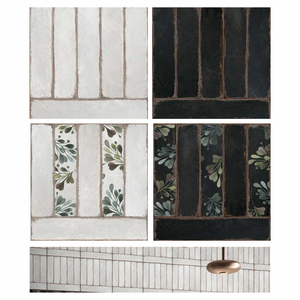 Azulejos de Pared Esmaltados Tallados de Gran Formato 300x300, Porcelana de Lujo con Textura Artística para Paredes Interiores de Propiedades Comerciales - Product Image 2
