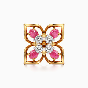 Boucles d'oreilles clous florales de luxe en or rose 10K 14K 18K et argent 925 935, serties de pierres précieuses taille poire, inspirées de la nature, pour femme - Product Image 3