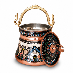 Handcrafted Copper Dry Fruit Storage Container with Lid Decorative Kitchen Canister Luxury Candy Jar Home Hotel Décor Gifting - Product Image 1