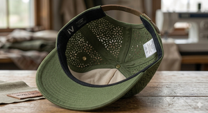 Casquette de baseball personnalisée pour femme, vert mousse, 5 panneaux, découpée au laser, profil moyen, structurée, avec impression de logo numérique, vente en gros - Product Image 2
