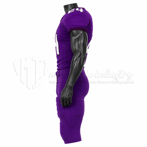 Ensemble d'uniformes de football américain personnalisés, maillot et pantalon de football violet pour équipe, fabricant de vêtements de sport sur mesure OEM ODM - Product Image 4