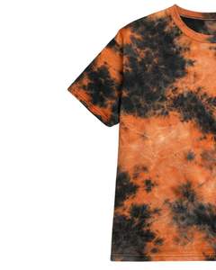 เสื้อยืดคอตตอนย้อมสีส้มดำแบบกำหนดเอง แขนสั้น คอกลม สไตล์วินเทจ ล้างสีแบบแอซิด สำหรับผู้ชาย เสื้อลำลองแนวสตรีทแวร์ เสื้อยืดฤดูร้อน - Product Image 3