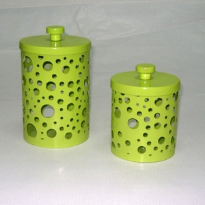 Ensemble de boîtes en acier inoxydable brossé moderne, cylindres perforés en métal, pots de rangement hermétiques de qualité alimentaire avec couvercles durables pour - Product Image 3