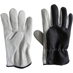 Gants de travail Vantrex Industries blancs et noirs en polyester/coton/métallique, longueur poignet, élastiques, rayés, compatibles écran tactile, sans aiguille - Product Image 1