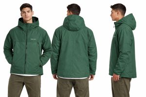 Veste coupe-vent légère 3 couches pour homme, imperméable, respirante, avec capuche et fermeture éclair, grandes tailles, pour la randonnée et les activités de plein air - Product Image 4