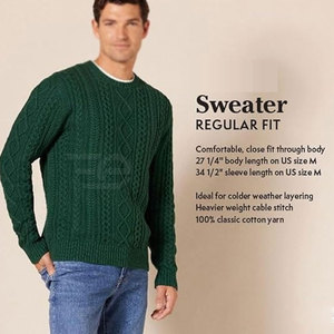 Pulls pour hommes, pull tricoté chaud, décontracté, à manches longues, col rond, confortable, à la mode, vêtements légers pour hommes - Product Image 2