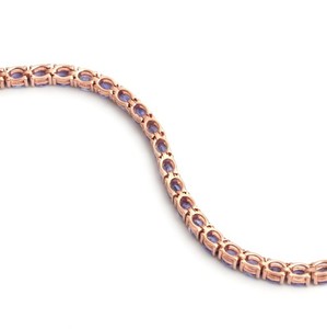 Natural Tanzanite Stone <b>Charm</b> Bracelet 925 Sterling Silver Gold Plated Luxury Elegant Gemstone Fine Jewelry Gift for Women - Product Image 4