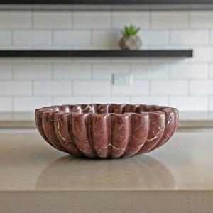 Cuenco Decorativo de Ónix y Ágata con Forma de Flor, Hecho a Mano, Arte Popular Exquisito, Decoración de Lujo para el Hogar, de Uttar Pradesh, para Sala de Estar, Venta al Por Mayor - Product Image 3