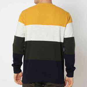 เสื้อสเวตเชิ้ตผู้ชาย แขนยาว ลายทาง คอตั้ง ทรงปกติ ผ้าฝ้าย 100% ตัดต่อสีสัน สไตล์ลำลอง สำหรับฤดูหนาว - Product Image 2