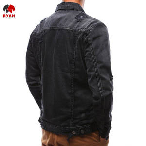 แจ็คเก็ตยีนส์ดีไซน์พิเศษคุณภาพพรีเมียมสำหรับผู้ชาย ปิดด้วยกระดุม พร้อมโลโก้แบบกำหนดเอง - Product Image 2