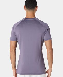 Camiseta de Yoga 2026 Personalizada para Hombre, Cuello Redondo, Manga Corta, Color Sólido, Transpirable, Corte Regular, 100% Poliéster, Gris, Bajo Costo - Product Image 2