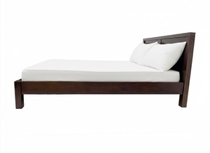 Lit plateforme en pin de Nouvelle-Zélande, taille double, couleur café, artisanal, personnalisable, meubles de chambre à coucher en bois massif Cascara - Product Image 6