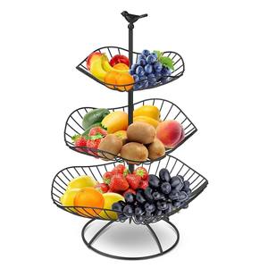 Cesta de Hierro Fundido Negra de 3 Niveles, Ecológica y Hecha a Mano, para Frutas y Verduras, Organizador Multiusos para Encimera - Product Image 1