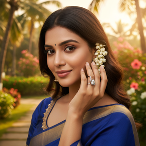 Hermoso Anillo Ajustable de Plata Brillante con Circonitas, Elegante Joyería para Uso Diario, Anillo de Plata de Ley 925 para Mujeres y Niñas, Ideal para Fiestas - Product Image 5