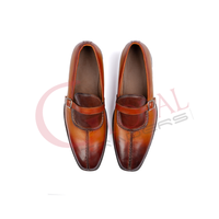 Chaussures habillées pour hommes en cuir véritable faites à la main, mocassins de bureau en cuir à motif autruche, chaussures formelles à enfiler