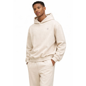 เสื้อฮู้ดดี้โอเวอร์ไซส์ประดับเพชรสำหรับผู้ชาย ผ้าฝ้ายฟลีซ 400 GSM สตรีทแวร์ แบบสวมหัว สั่งทำแบรนด์ได้ ขายส่ง รับออเดอร์จำนวนมาก - Product Image 4