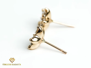 ต่างหูเพชรทรงดอกไม้ทองคำแท้ 1.7 กะรัต ทอง 14K เพชรทรงกลม ดีไซน์หรูหรา ของขวัญเครื่องประดับชั้นดีสำหรับเธอ - Product Image 6