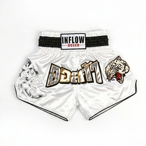 Pantalones Cortos de Boxeo Muay Thai Personalizados al por Mayor, Transpirables, de Secado Rápido, 100% Poliéster, Unisex, Ropa Deportiva Ligera para Kickboxing - Product Image 5