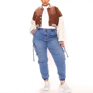 2026 Top Trending Women's Woolen Fabric Varsity <b>Jackets</b> Custom Logo <b>Cropped</b> <b>Ladies</b> University Embroidery Sheep Skin Wool - Product Image 4