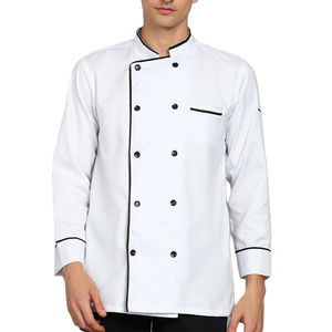 Uniforme de chef, veste de cuisine pour homme, vêtements de travail, veste de chef pour homme et femme, manches longues, veste de chef en polycoton - Product Image 1