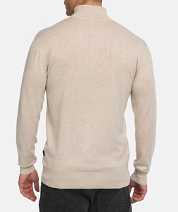 Pull en molleton beige pour homme, col rond, coupe régulière, à carreaux, manches longues, décontracté, séchage rapide, pour l'hiver - Product Image 4
